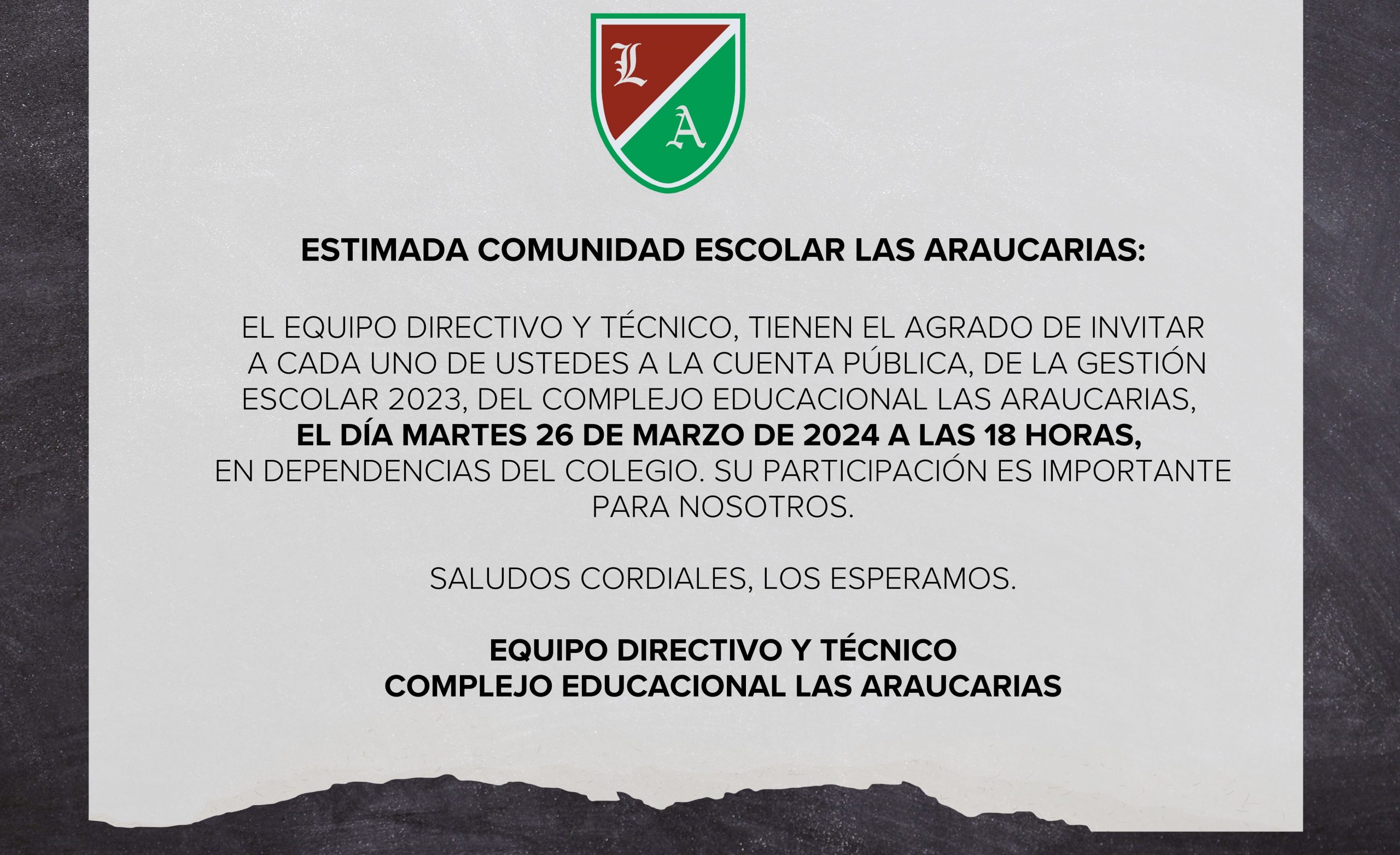 Campaña Solidaria 2023 - Complejo Educacional Las Araucarias